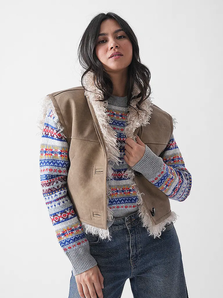 MARANT ETOILE | Chaleco reversible con aspecto de piel CLARA | Beige