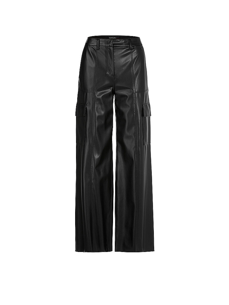 Marc Cain Pantalones cargo efecto piel RAGUSA negro