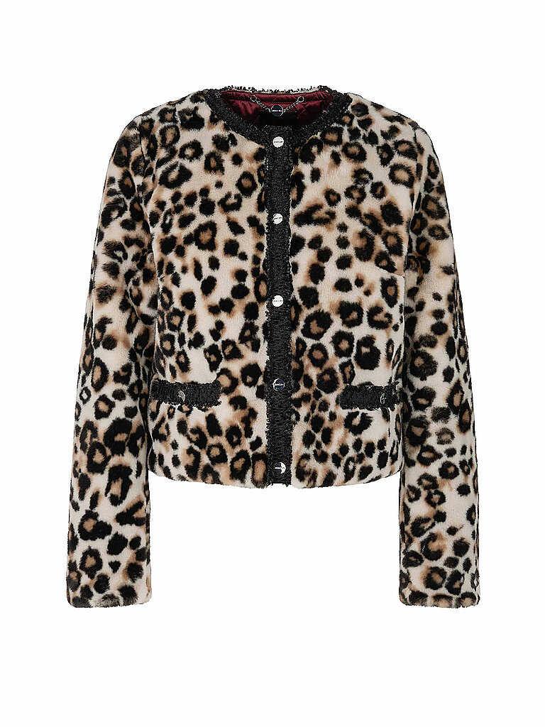 Chaqueta de imitación de piel marrón claro 40