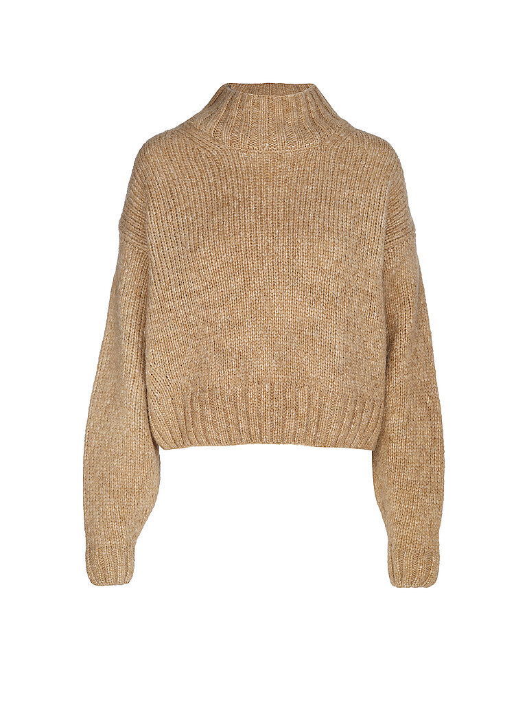Jersey de cuello alto beige 40