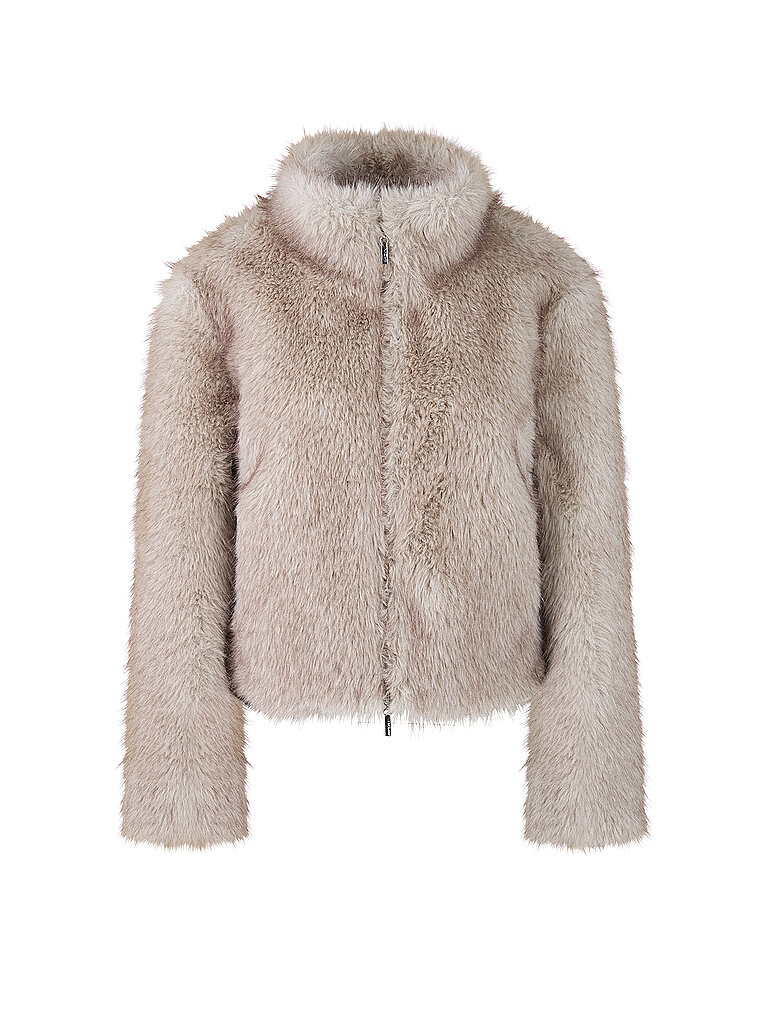 Chaqueta con aspecto de piel gris claro 40