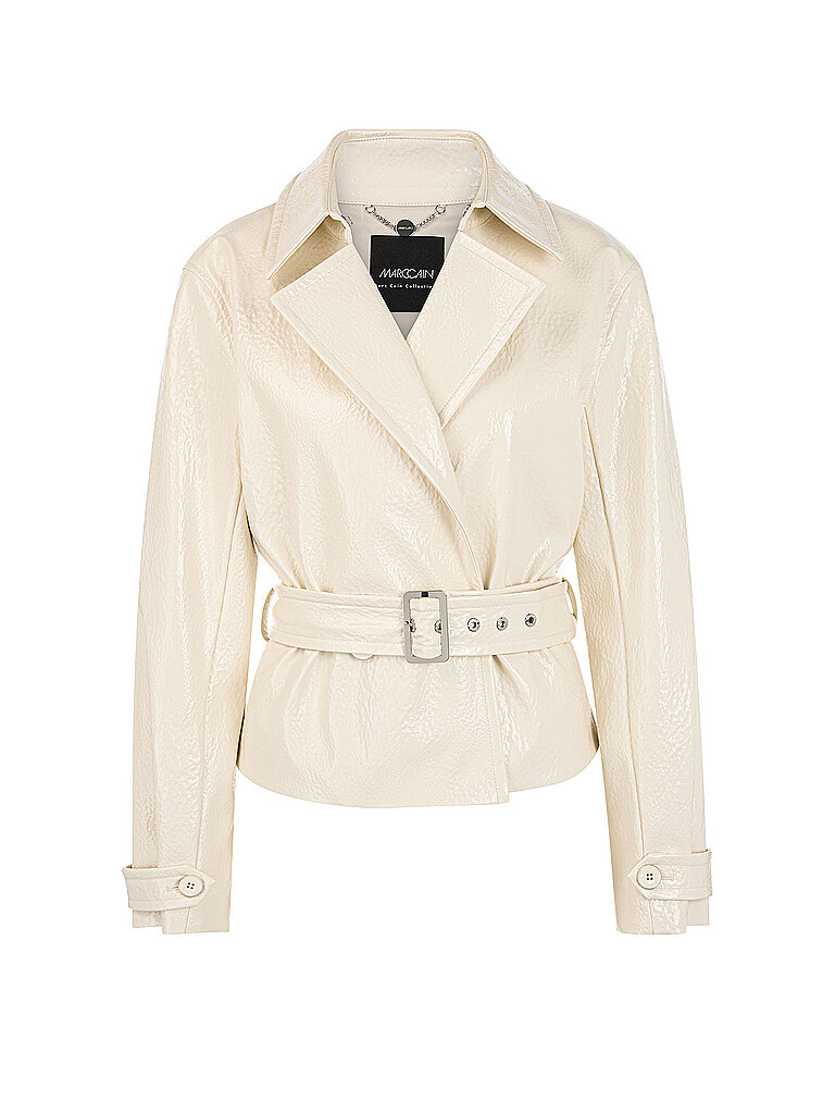Chaqueta efecto piel crema 40