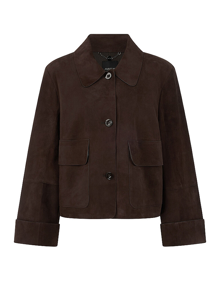Marc Cain Chaqueta de cuero marrón