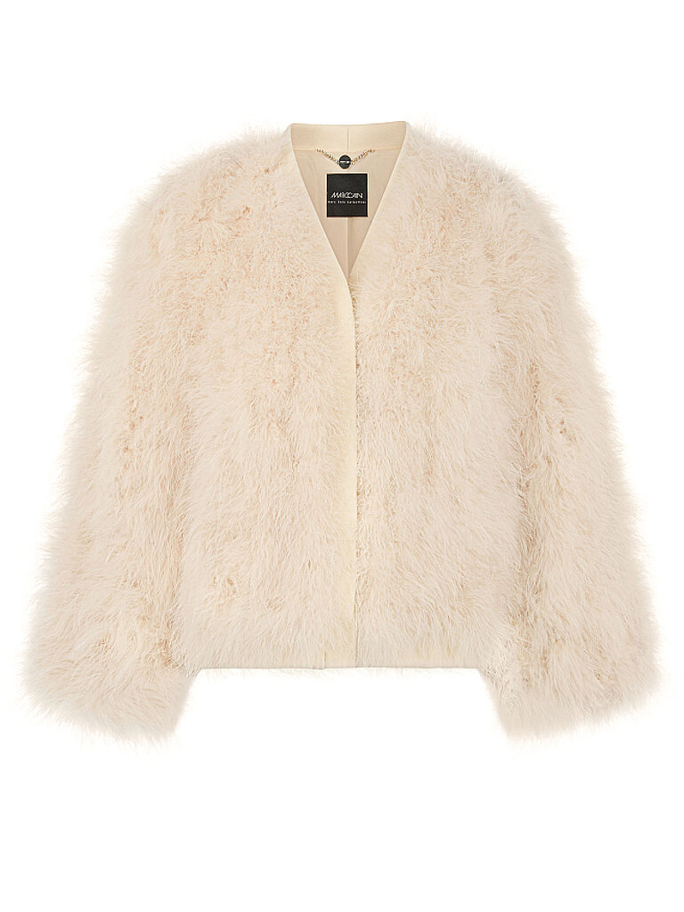 Chaqueta de efecto piel crema 38