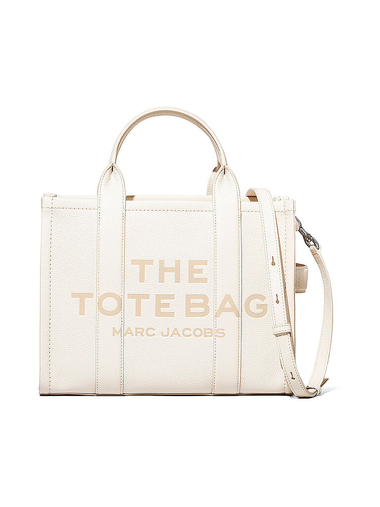 Marc Jacobs Bolso de cuero - Bolso tote THE MEDIUM TOTE LEATHER crema