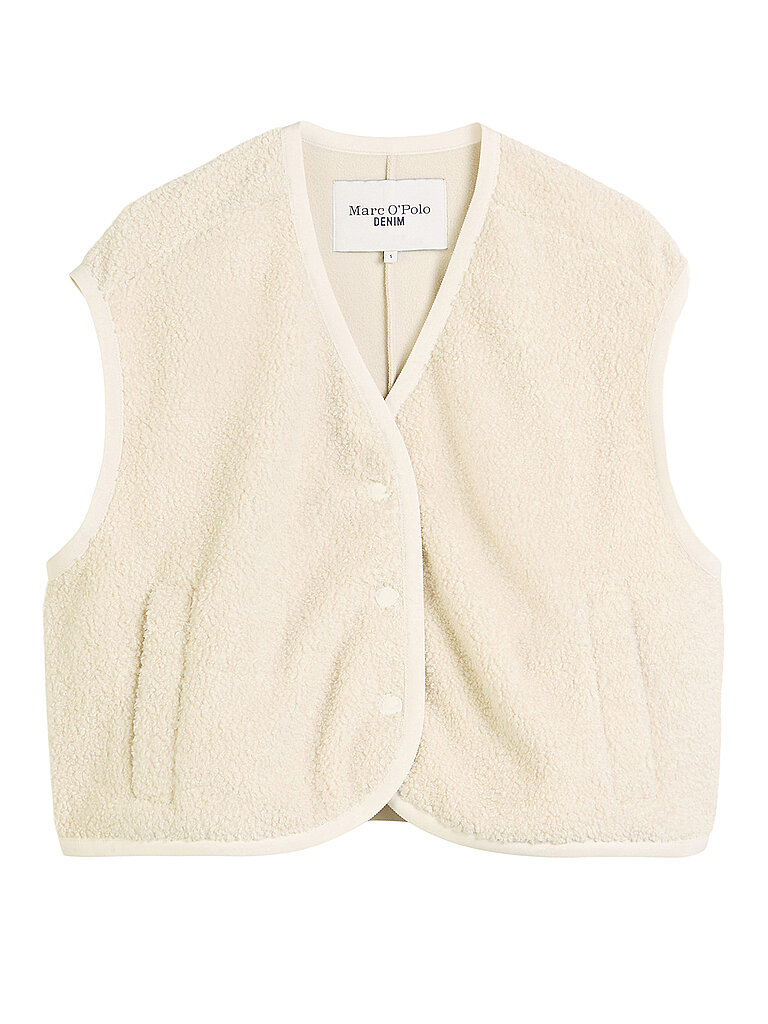 Chaleco con aspecto de piel crema XL