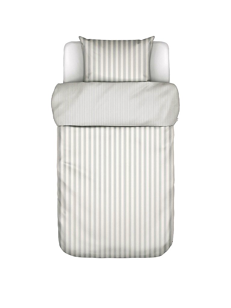 MARC O'POLO HOME Ropa de cama de satén CLASSIC STRIPE Silver gris claro