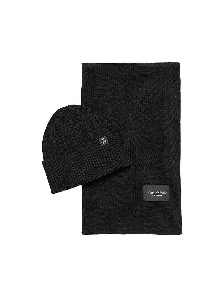 Marc O'Polo Set de 2 piezas: gorro y bufanda negro