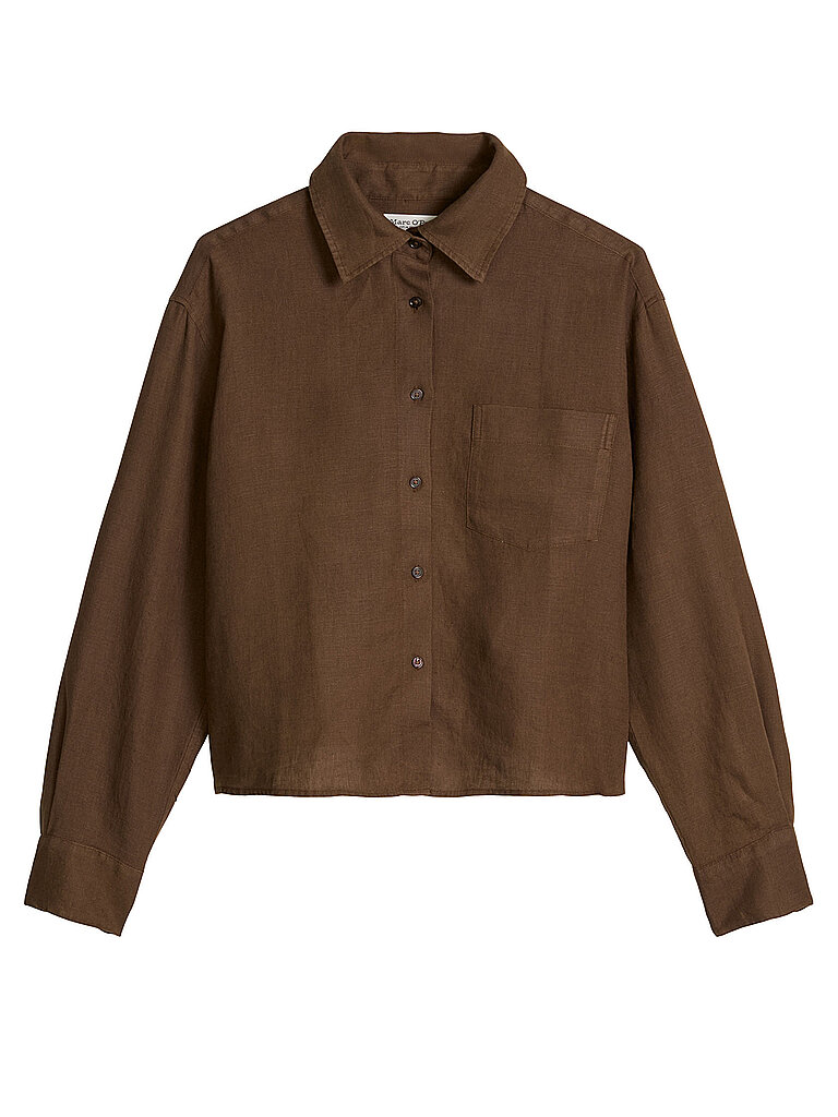 Blusa de lino marrón 40