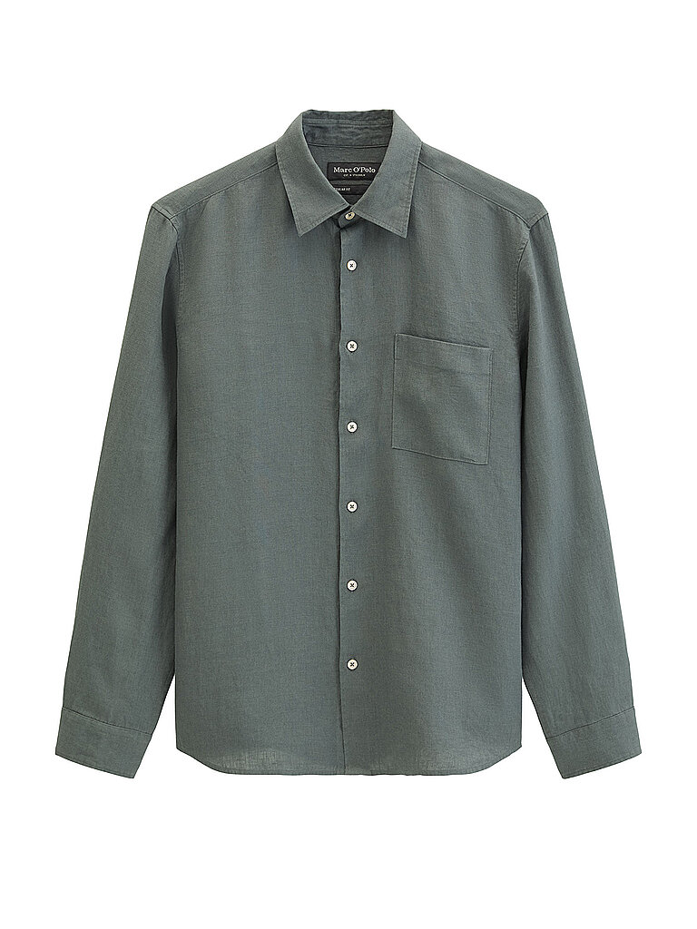 Camisa de lino azul XL