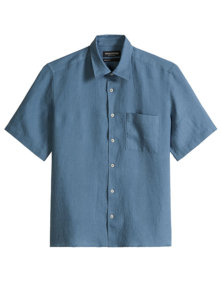 Camisa de lino azul claro M