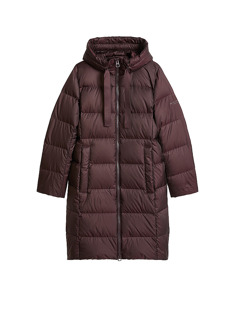 Marc O'Polo Abrigo acolchado de plumón rojo oscuro