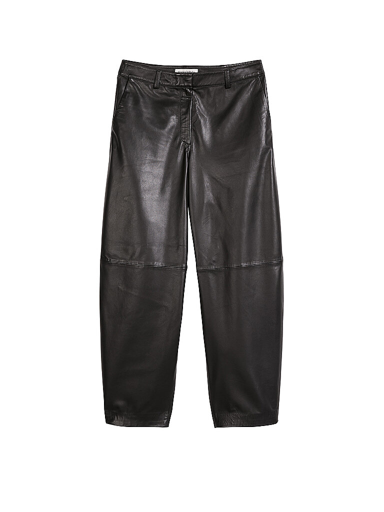 Marc O'Polo Pantalones de cuero Barrel Fit negro