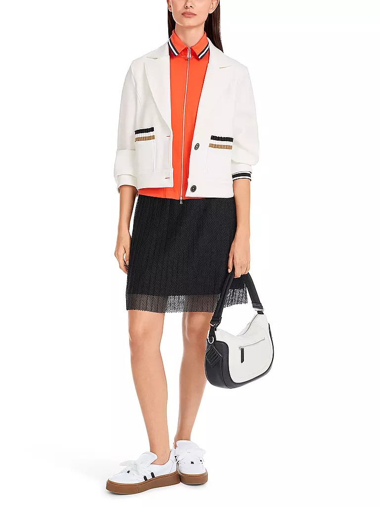 MARC CAIN | Blazer de punto de jersey | Blanco