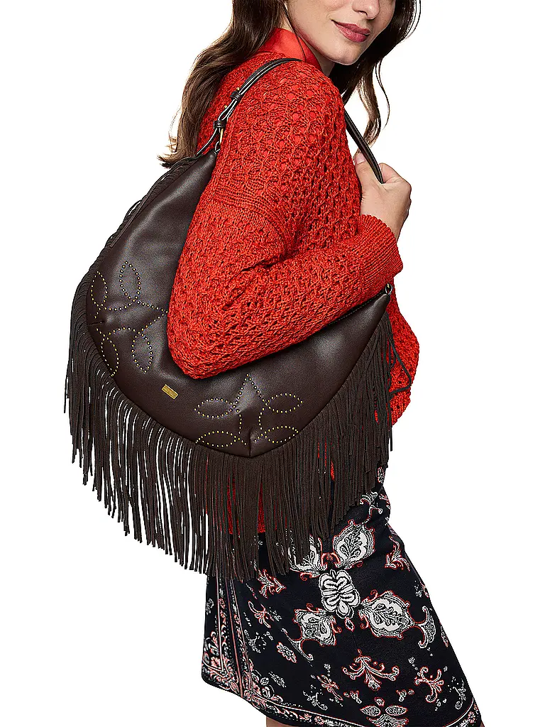 MARC CAIN | Bolso de cuero - Bolso Hobo | Marrón