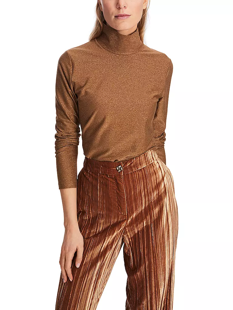 MARC CAIN | Camiseta de cuello alto | Marrón