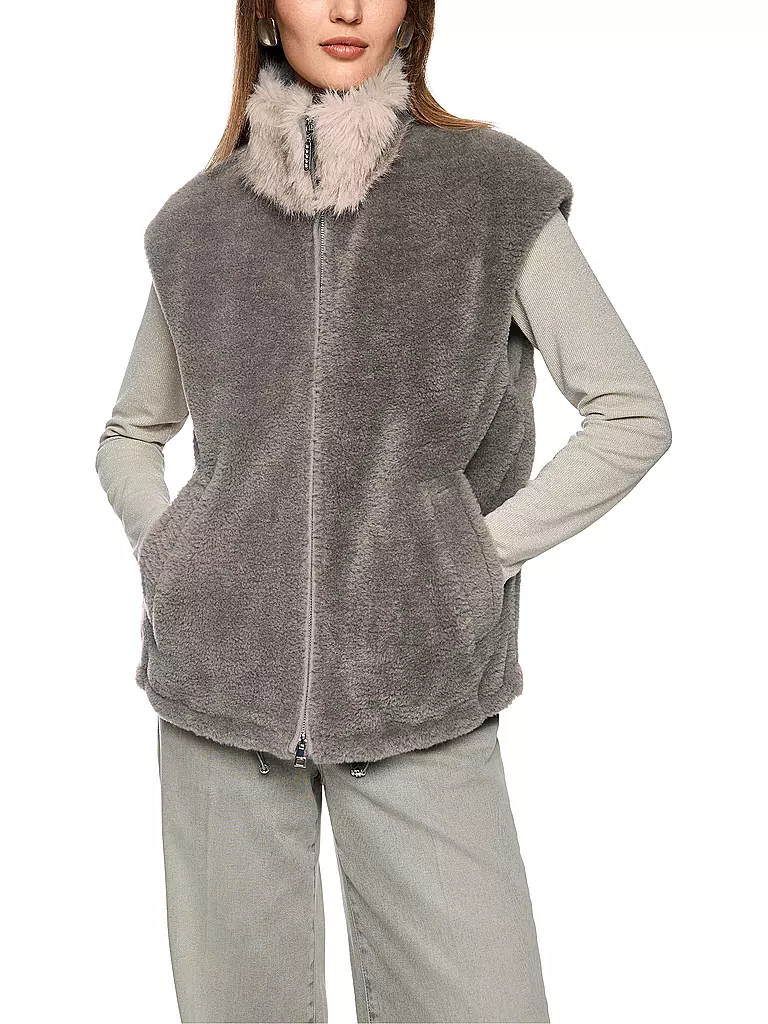 MARC CAIN | Chaleco con aspecto de piel | Gris