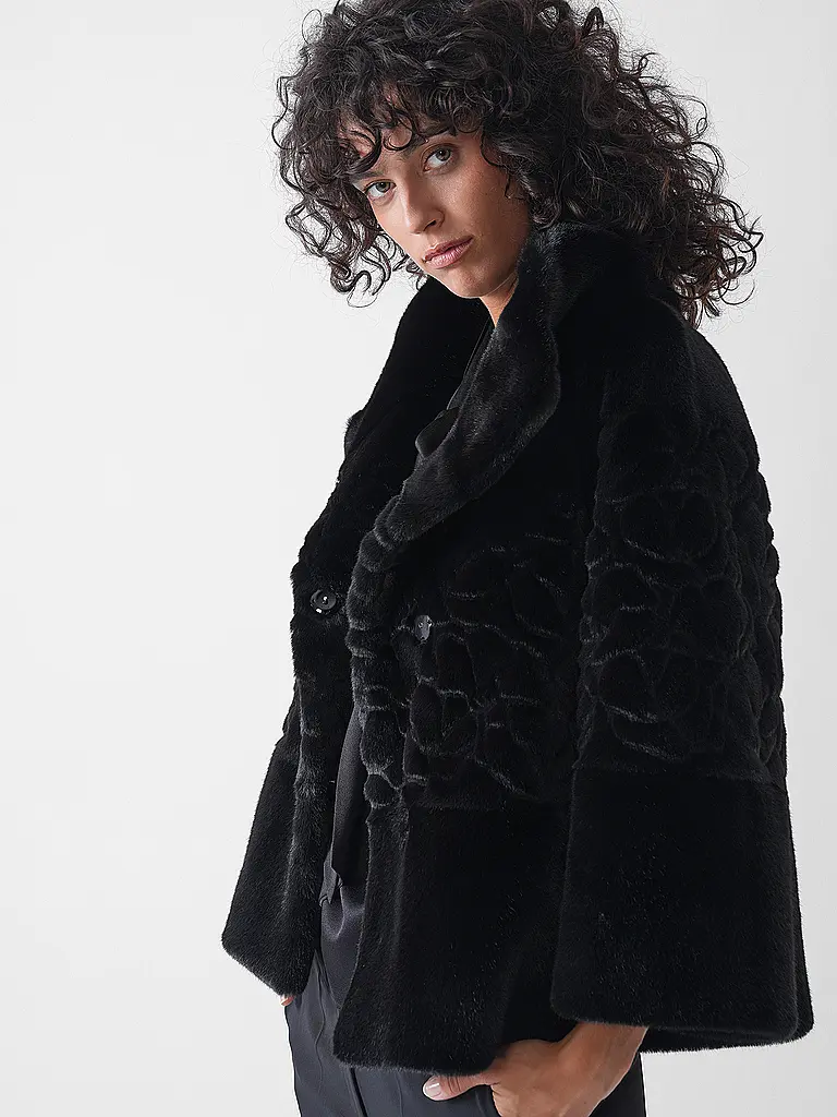 MARC CAIN | Chaqueta con aspecto de piel | schwarz