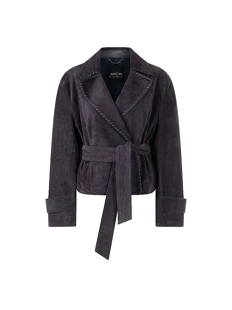 MARC CAIN | Chaqueta de cuero | Azul oscuro