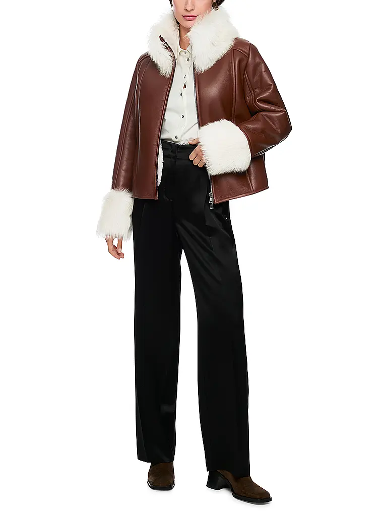 MARC CAIN | Chaqueta de cuero | hellbraun
