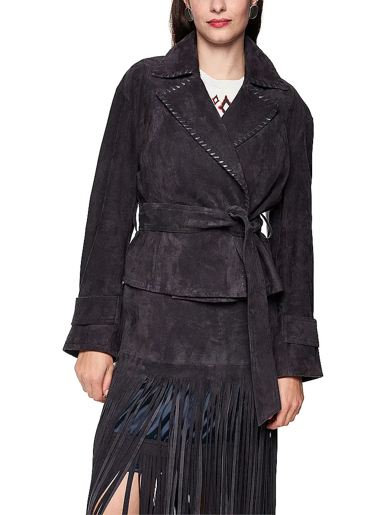 MARC CAIN | Chaqueta de cuero | Azul oscuro