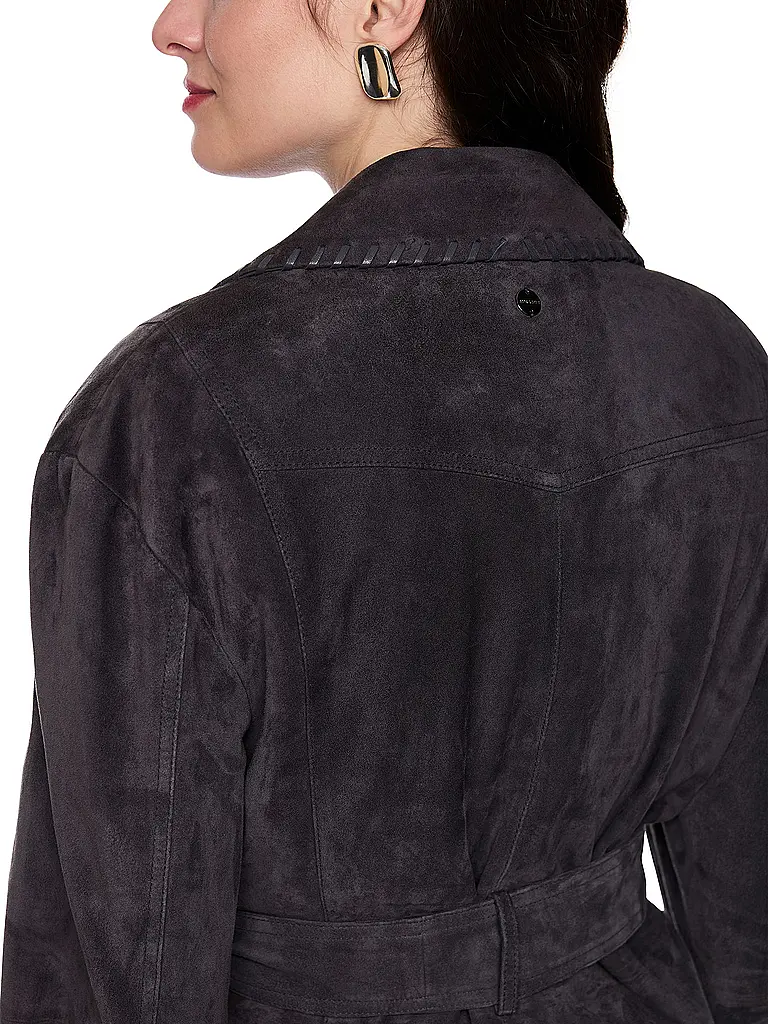 MARC CAIN | Chaqueta de cuero | Azul oscuro