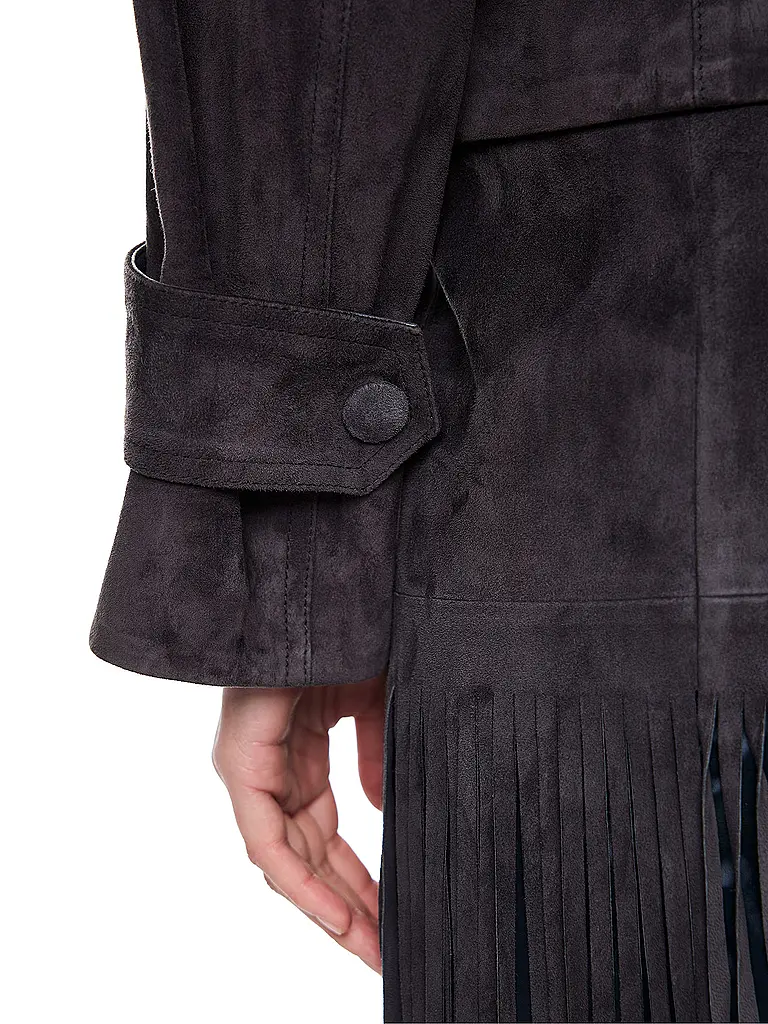 MARC CAIN | Chaqueta de cuero | Azul oscuro