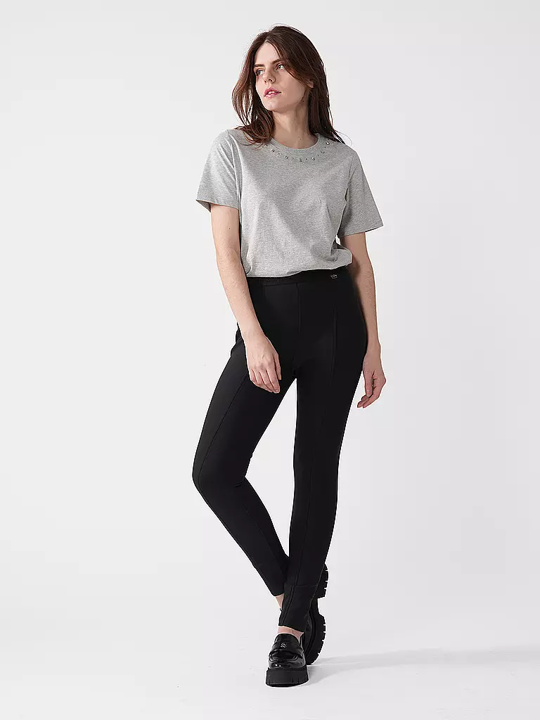 MARC CAIN | Highwaist Businesshose 7/8 SINNAR | Negro