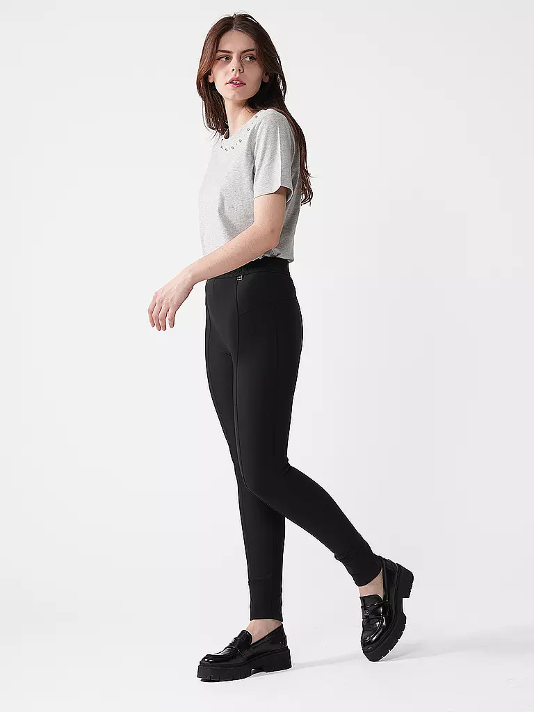 MARC CAIN | Highwaist Businesshose 7/8 SINNAR | Negro