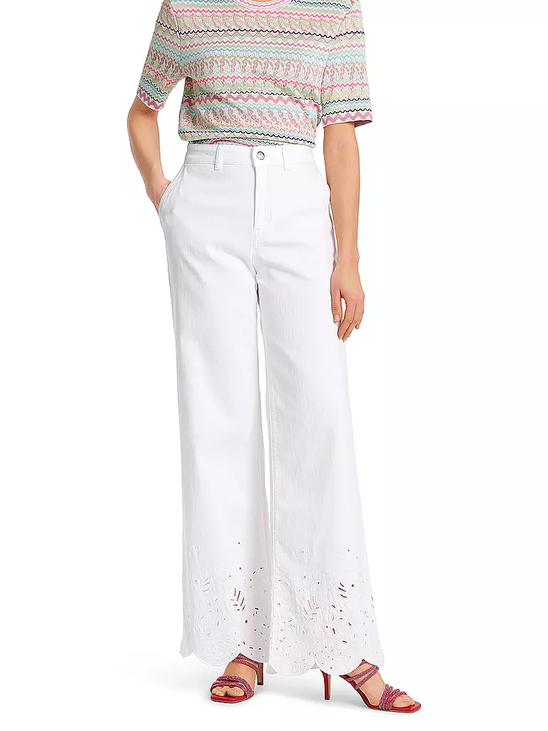 MARC CAIN | Jeans WARRI de corte ancho | Blanco