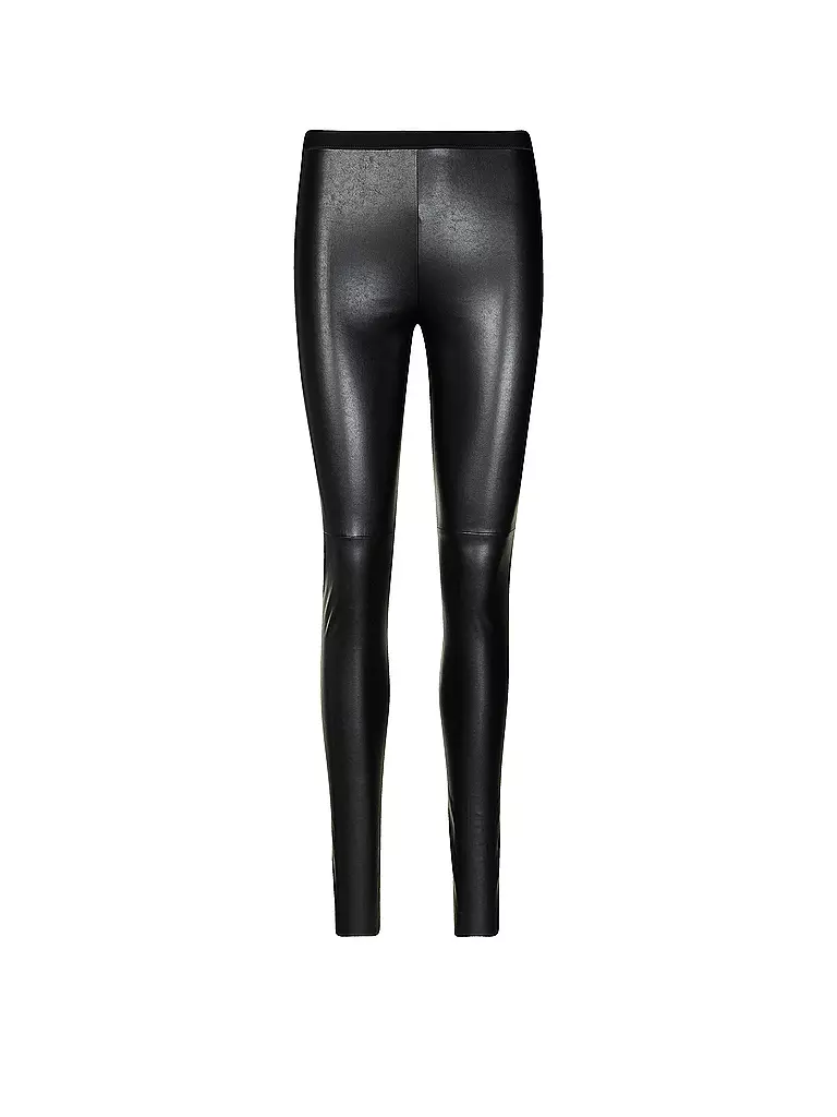 MARC CAIN | Leggings con aspecto de cuero | Negro