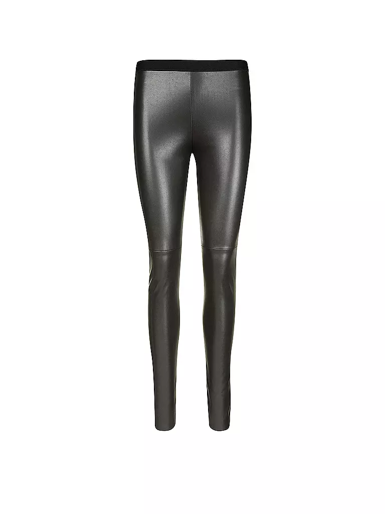 MARC CAIN | Leggings con aspecto de cuero | Marrón