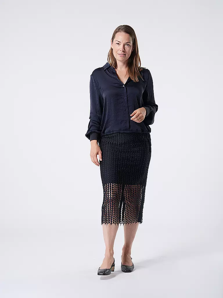 MARC CAIN | Midi falda | Azul oscuro