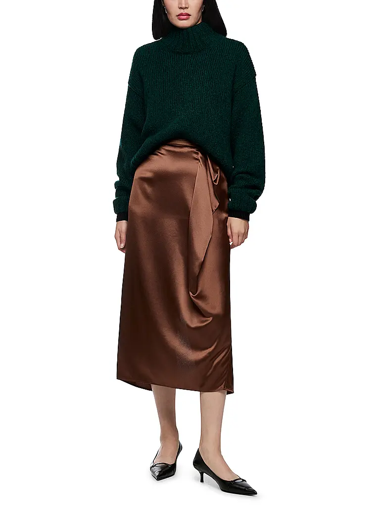 MARC CAIN | Midi falda | Marrón claro