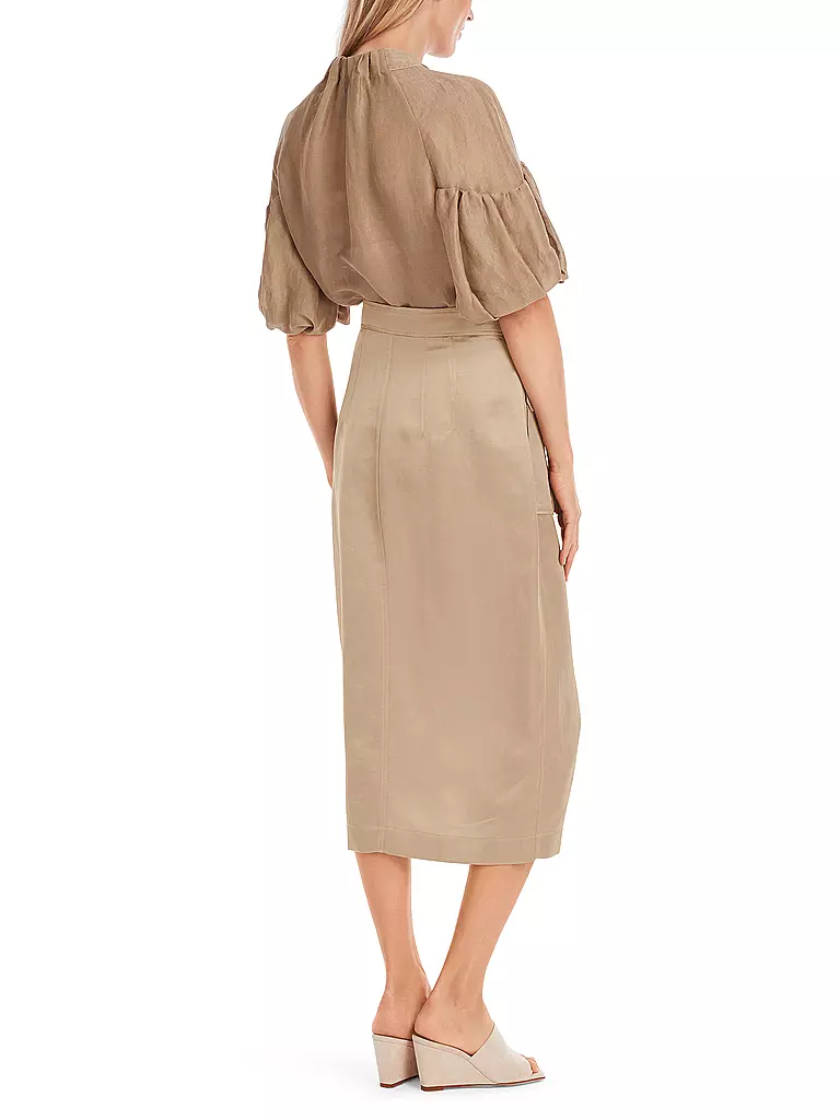 MARC CAIN | Midi falda | Marrón claro
