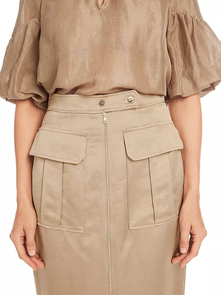MARC CAIN | Midi falda | Marrón claro