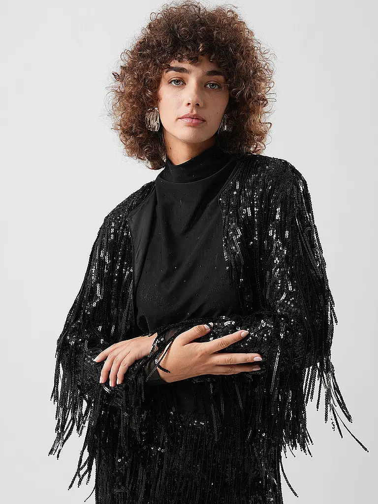 MARC CAIN | Nombre del producto: Chaqueta corta
Marca: MARC CAIN
Color: negro
Categorías: Moda, Mujer

Material: Poliéster / Poliamida, Elástico
Estilo: Glamur | Negro