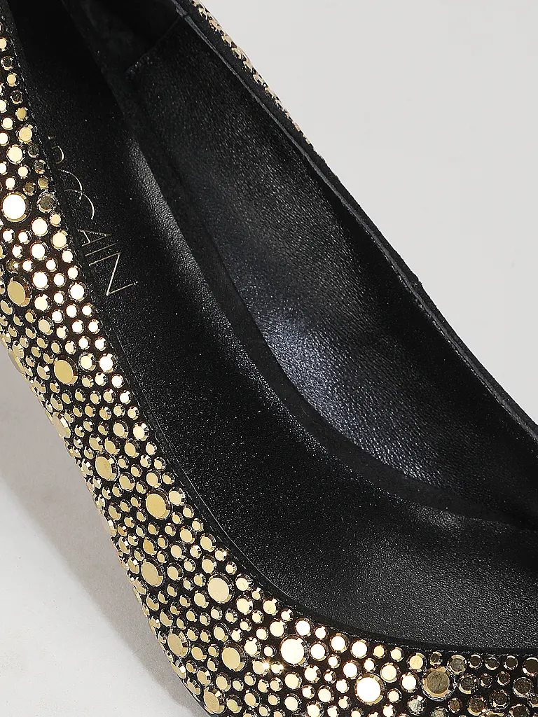 MARC CAIN | Nombre del producto: Zapatos de tacón 
Marca: MARC CAIN
Color: dorado
Categorías: Moda,Mujer

Material: Cuero
Diseño: Liso
Estilo: Glamour
Detalles: Tachuelas
Altura del tacón: Tacón medio | 