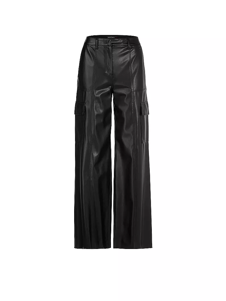 MARC CAIN | Pantalón cargo con aspecto de cuero RAGUSA | Negro