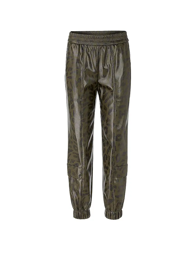 MARC CAIN | Pantalón con efecto cuero ROYE | olive