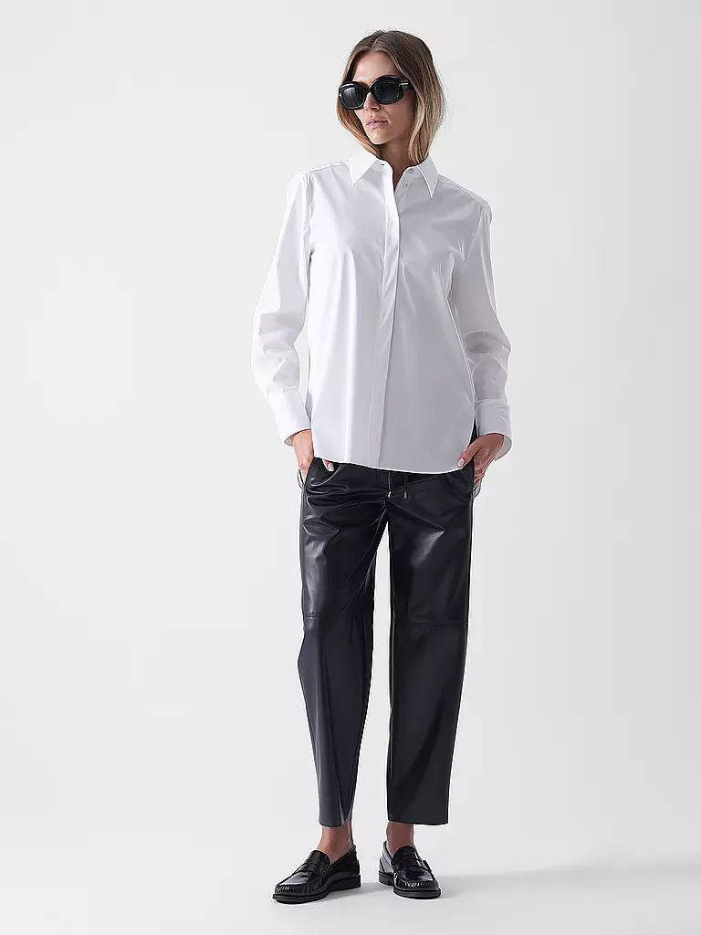 MARC CAIN | Pantalón Jogging Fit efecto piel RANCHI | dunkelblau