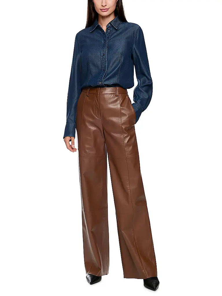 MARC CAIN | Pantalones de cuero WARRI | Marrón