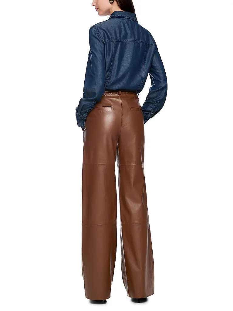 MARC CAIN | Pantalones de cuero WARRI | Marrón