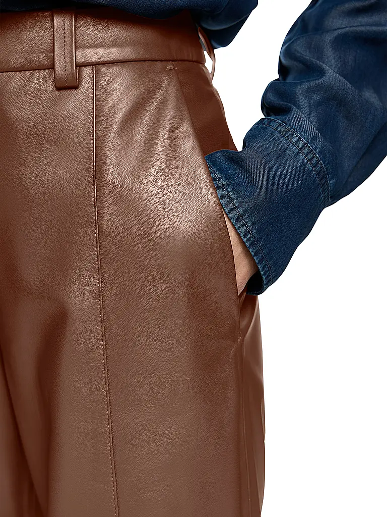MARC CAIN | Pantalones de cuero WARRI | Marrón