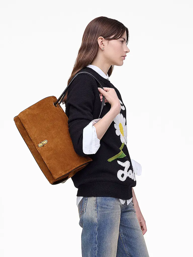 MARC JACOBS | Bolso de cuero - Bolso de hombro THE LARGE DUAL | Camel