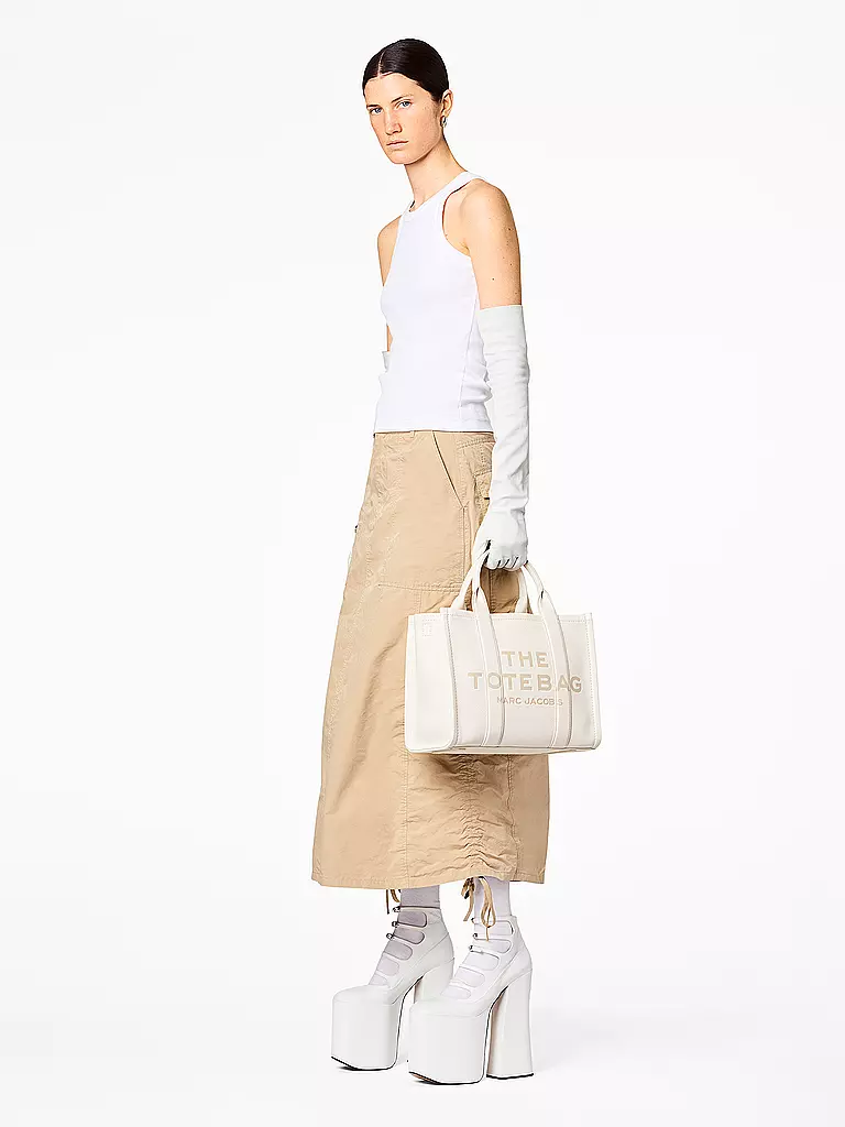 MARC JACOBS | Bolso de cuero - Bolso tote THE MEDIUM TOTE LEATHER | Blanco