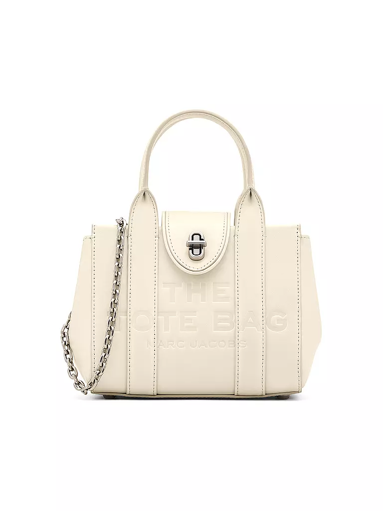 MARC JACOBS | Bolso de cuero - Mini Bolso THE TURNLOCK CROSSBODY TOTE | Blanco