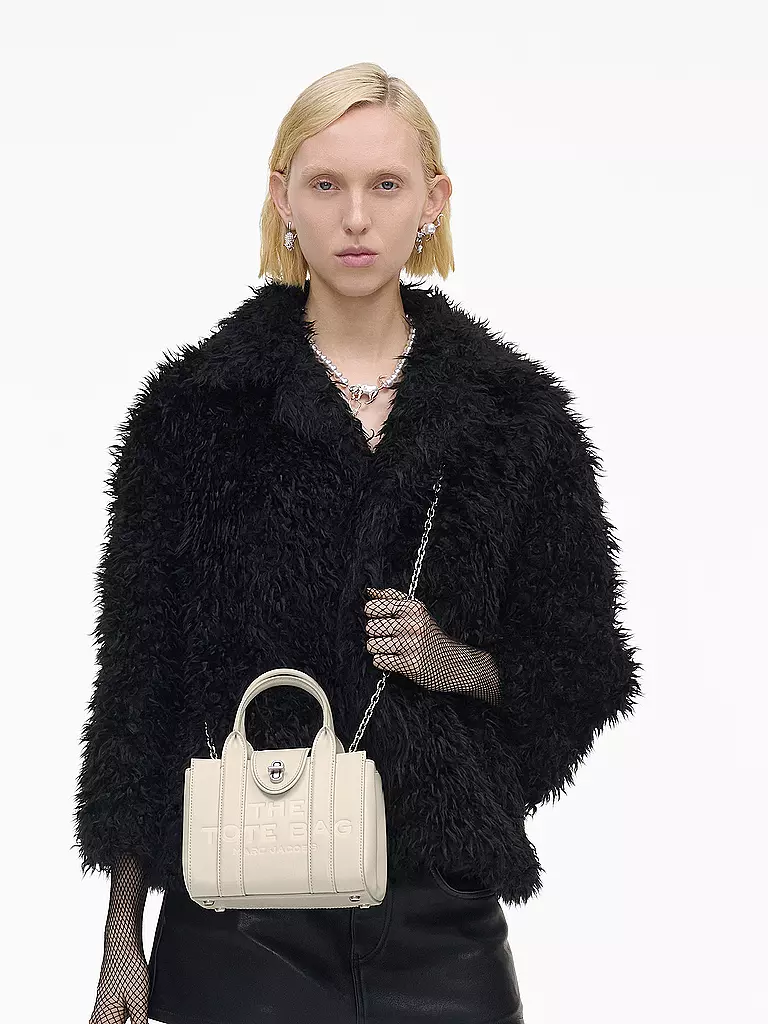 MARC JACOBS | Bolso de cuero - Mini Bolso THE TURNLOCK CROSSBODY TOTE | Blanco