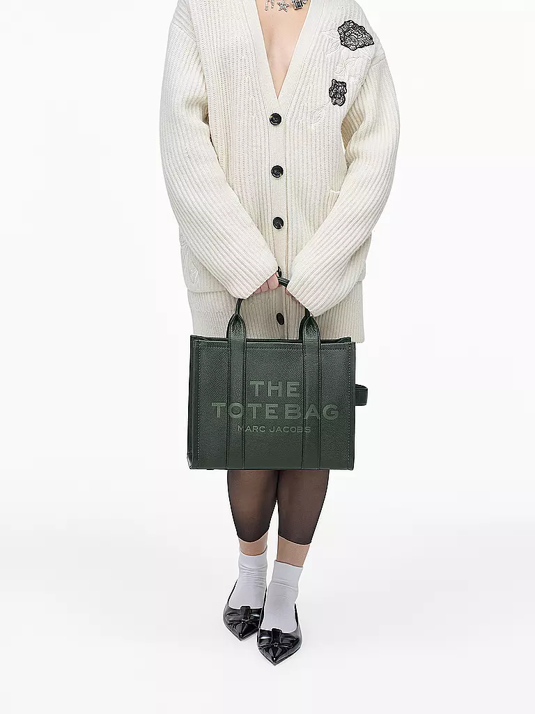 MARC JACOBS | Ledertasche - Tote Bag THE MEDIUM TOTE LEATHER | Verde oscuro