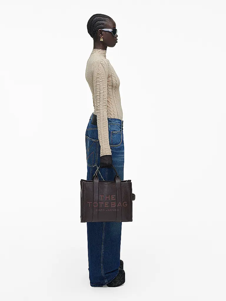 MARC JACOBS | Ledertasche - Tote Bag THE MEDIUM TOTE LEATHER | Marrón